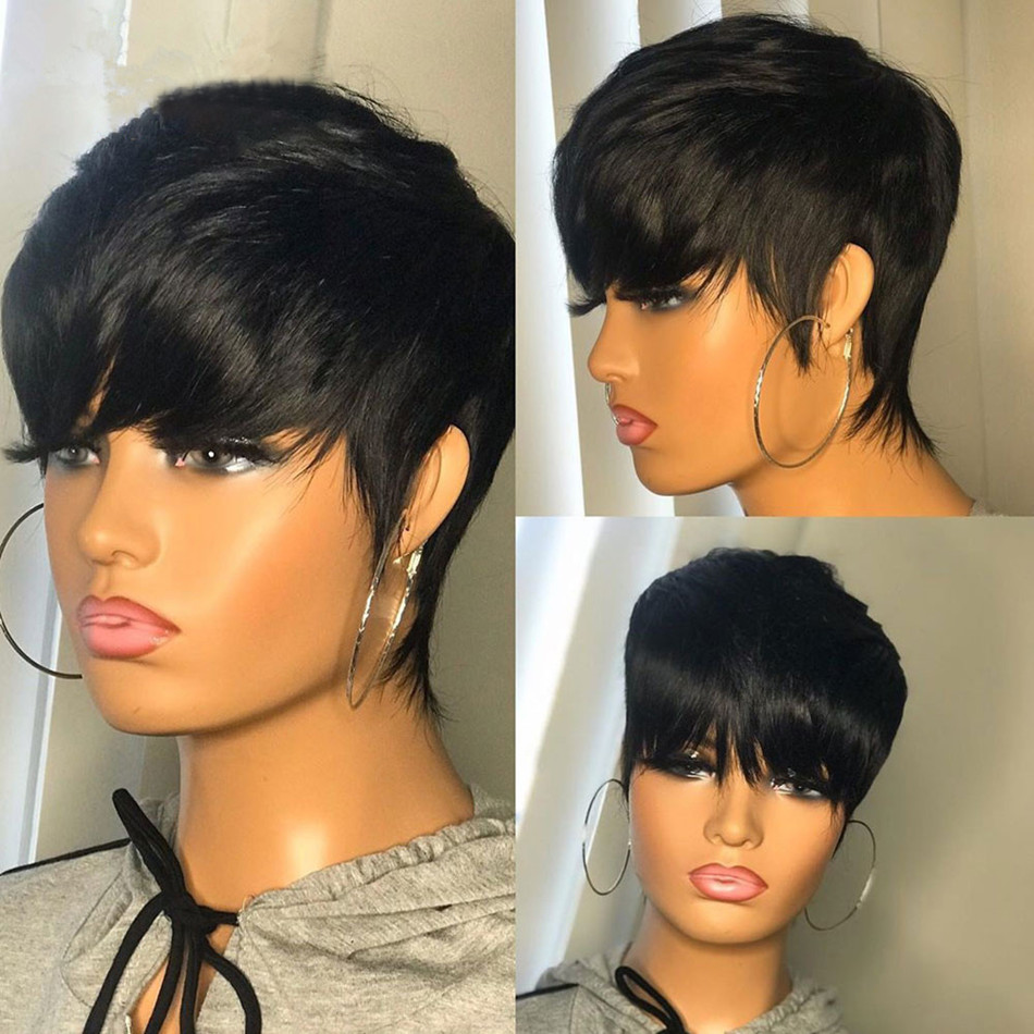 Short Pixie Cut Wig Human Hair Cheap - Short Human Hair Wigs Pixie Cut