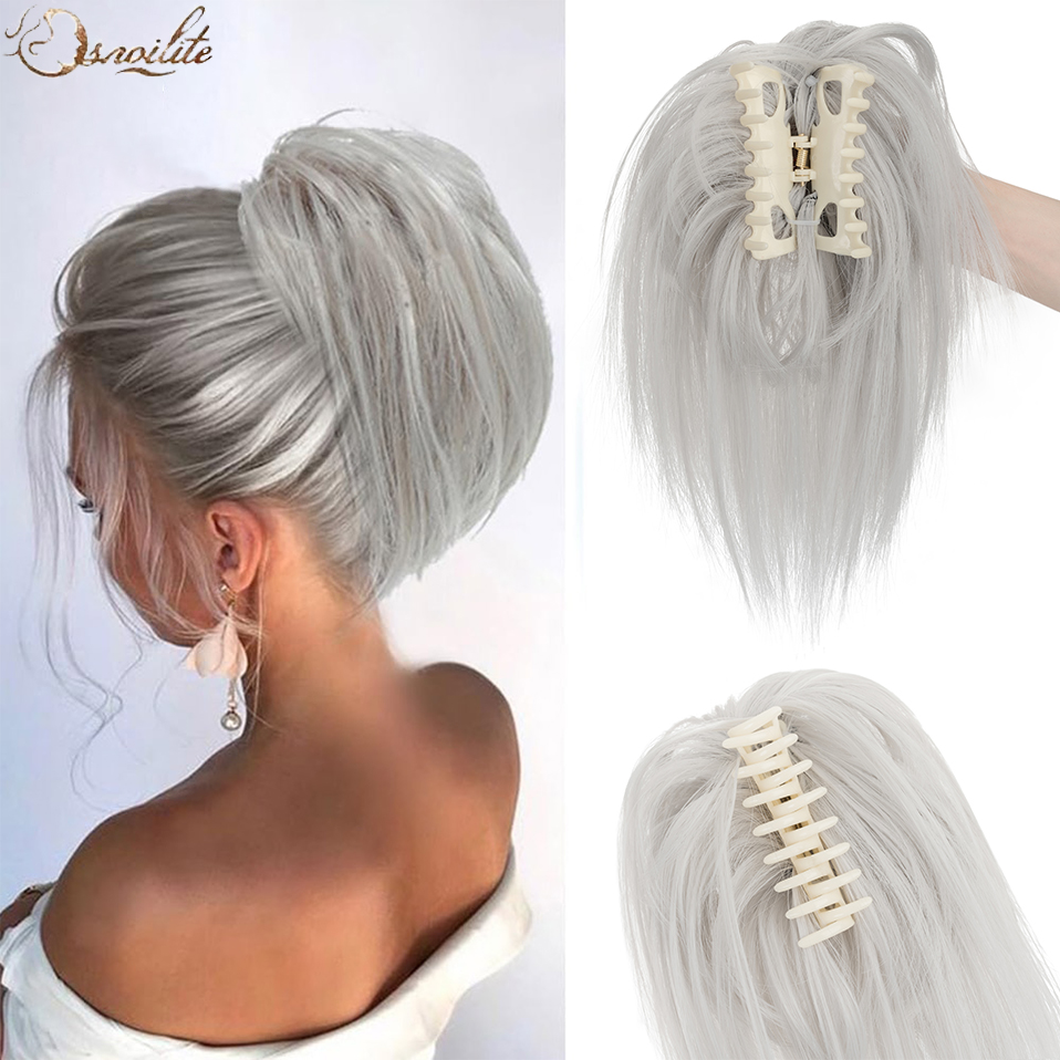 Claw Clip Messy Bun Hair Piece - Snoilite Synthetic Straight Claw Clip Chignon