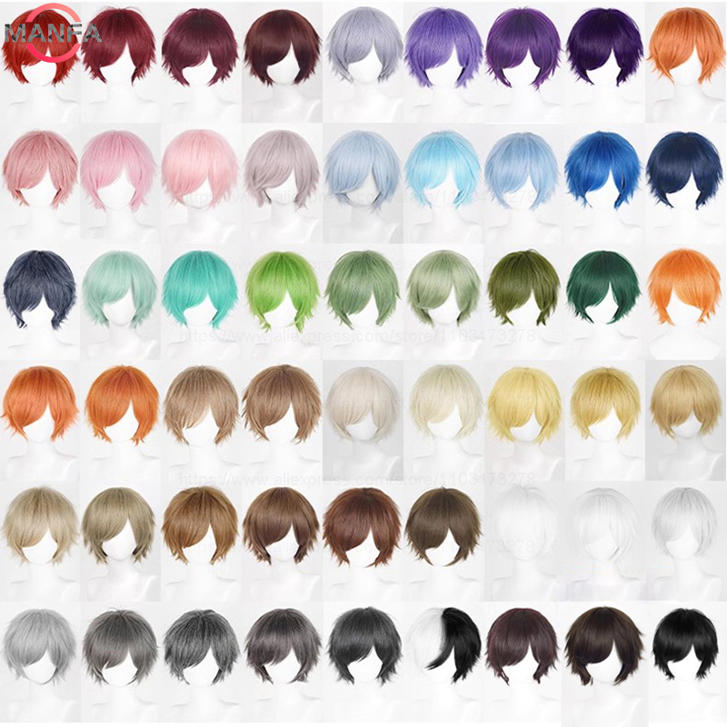 Synthetic Braided Wigs For Black Women - Anime 30cm Short Straight Cosplay Wig