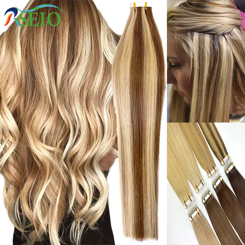 Invisible Tape In Extensions Real Hair - RSEIO Straight Tape In Human Hair
