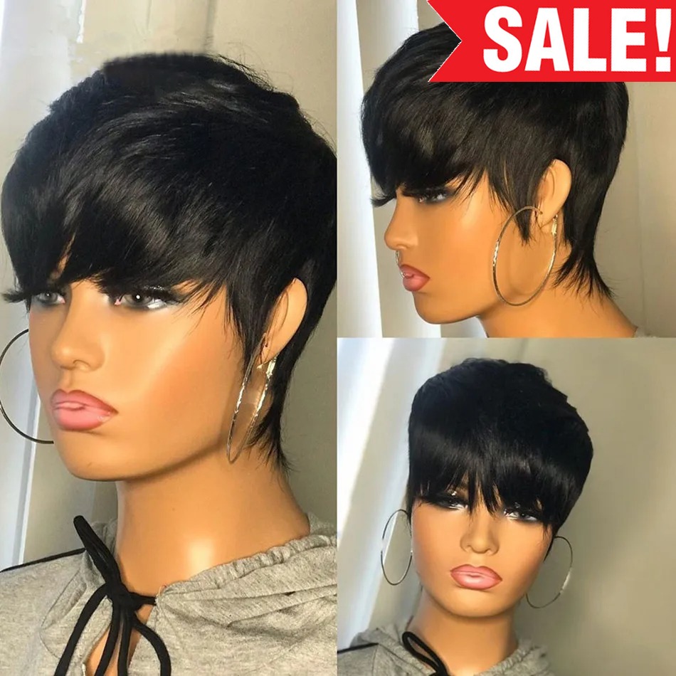 Short Pixie Cut Wig Human Hair Cheap - Short Human Hair Wigs Pixie Cut