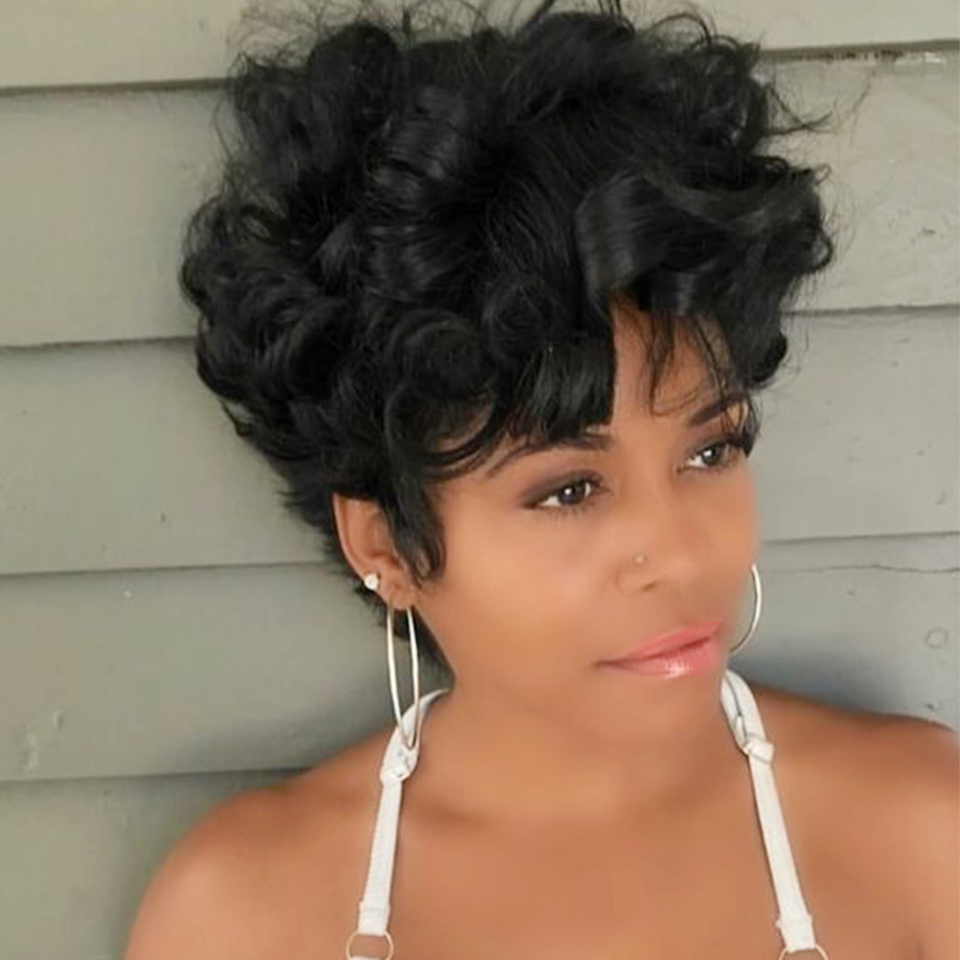Short Pixie Cut Wig Human Hair Cheap - Bouncy Natural Wave Wig Human Hair