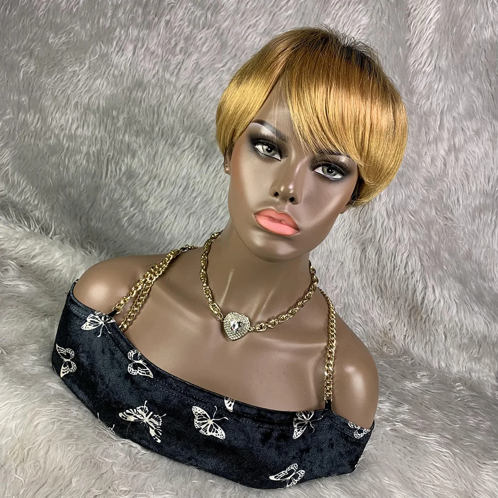 Short Pixie Cut Wig Human Hair Cheap - 8 Inch Short Remy Hair Wig