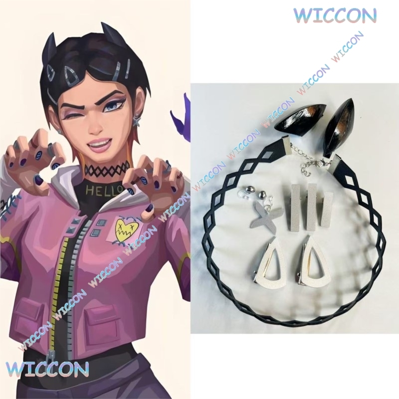 Hair Bundles - Valorant Clove Clip Collar Butterfly Earrings