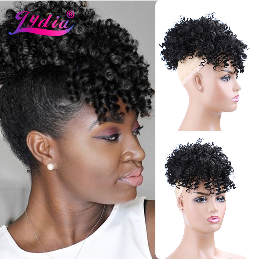 Drawstring Afro Curly Puff Ponytail - Lydia Drawstring Synthetic High Puff Afro