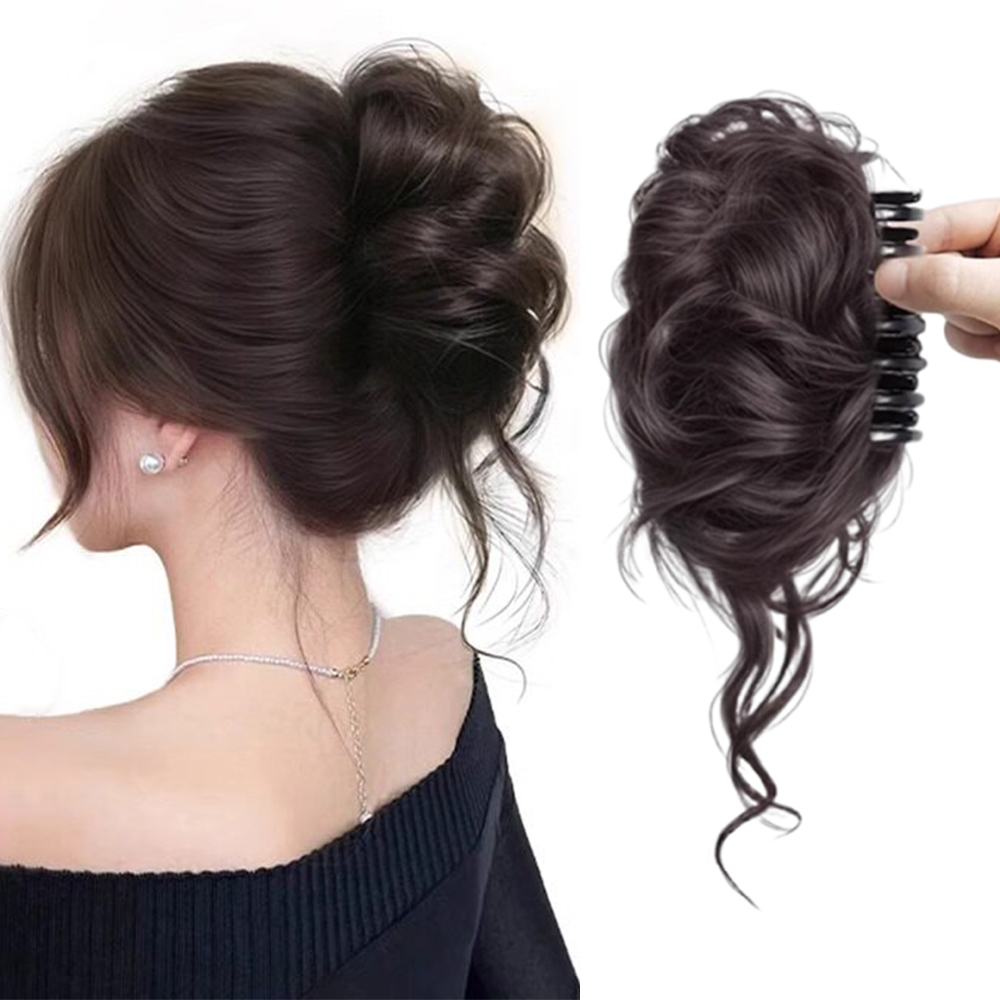 Claw Clip Messy Bun Hair Piece - 1pc Elegant Chignon Bun Extension Claw