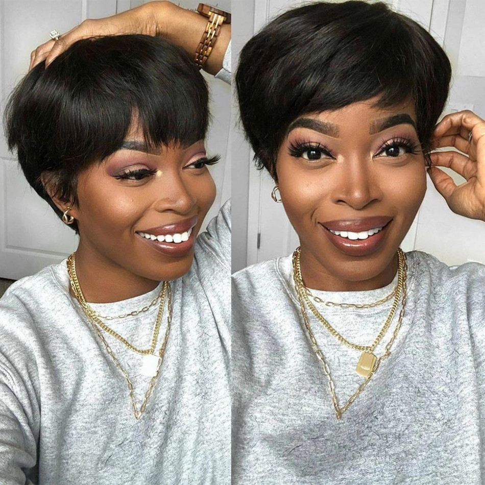 Short Human Hair Wigs Pixie Cu - Short Pixie Cut Wig Human Hair Cheap review and price