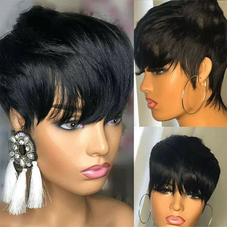 Short Human Hair Wigs Pixie Cu - Short Pixie Cut Wig Human Hair Cheap review and price