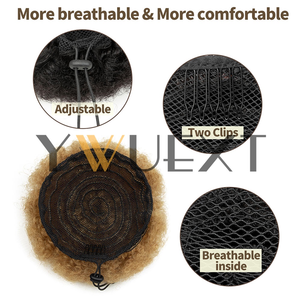 YWUEXT Honey Gold Afro Kinky P - Drawstring Afro Curly Puff Ponytail review and price