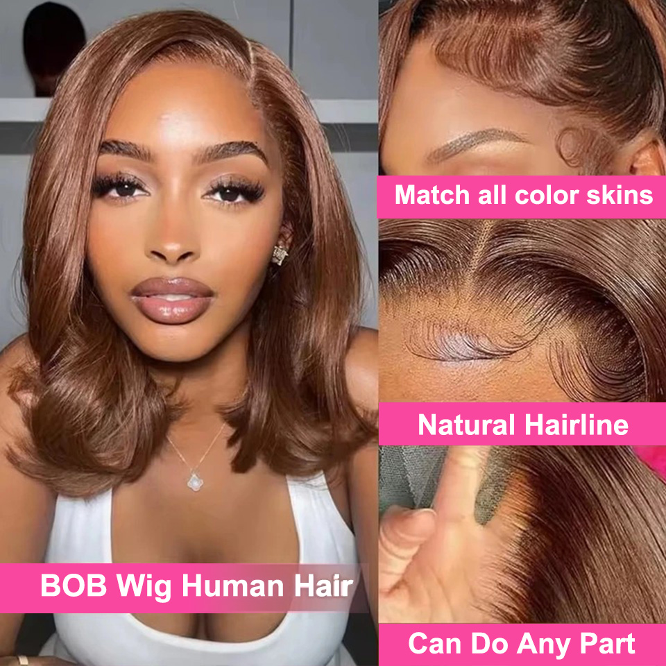 13X4 Chocolate Brown Straight  - Glueless Wear And Go Human Hair Wig review and price