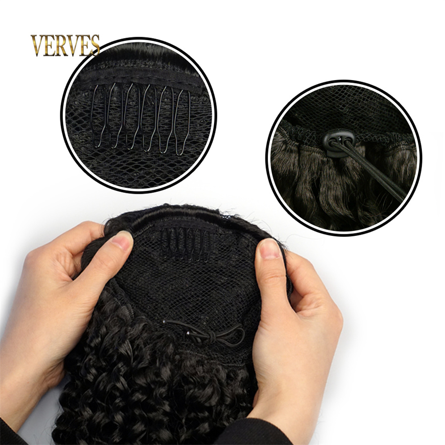 VERVES Synthetic Drawstring Pu - Drawstring Afro Curly Puff Ponytail review and price