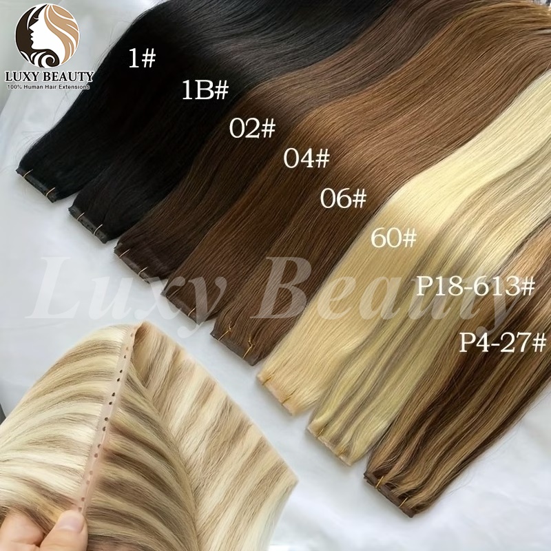 Brown Butterfly Hole Weft Hair - Invisible Tape In Extensions Real Hair review and price