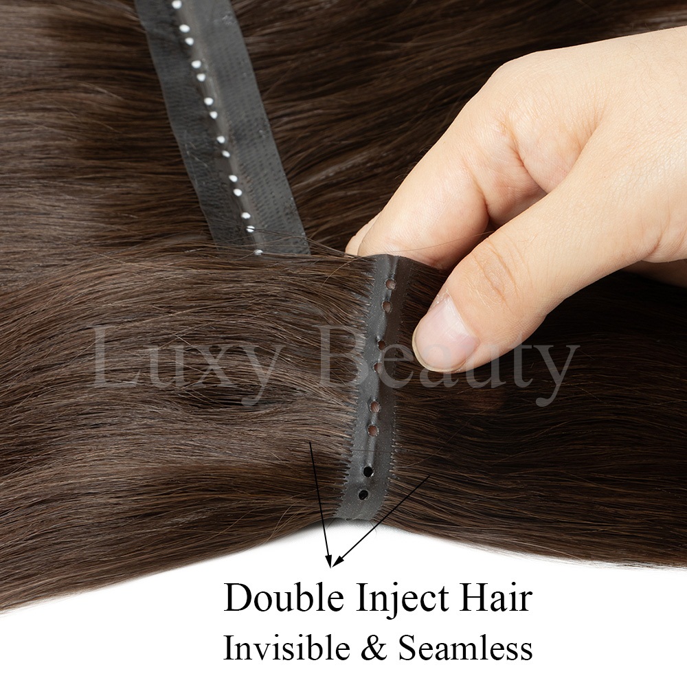 Brown Butterfly Hole Weft Hair - Invisible Tape In Extensions Real Hair review and price