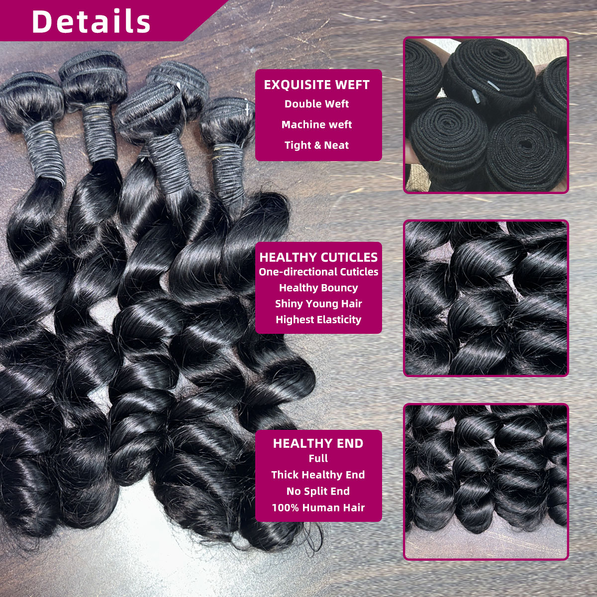 30 40 Inch Loose Wave Bundles  - Deep Wave 3 Bundles With Closure review and price