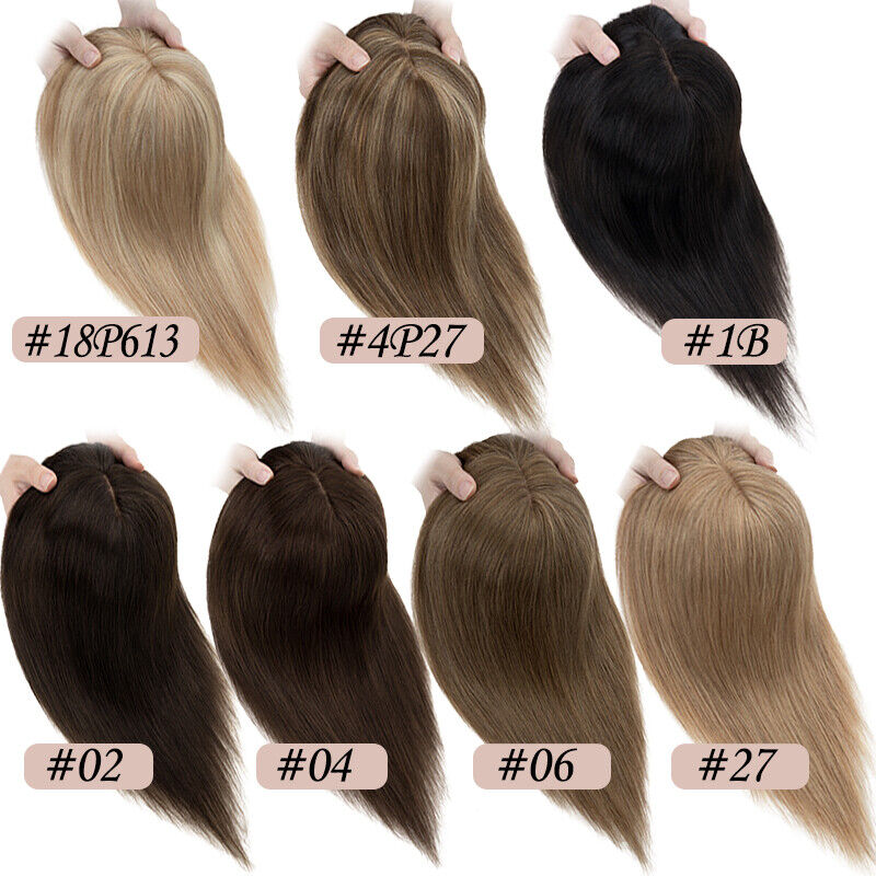 Women Toupee Silk Base Topper  - Seamless Clip In Hair Extensions Human Hair review and price