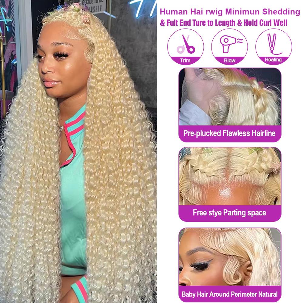 30 40 Inch Deep Wave 13x6 HD L - Water Wave Bulk Human Hair For Braiding review and price
