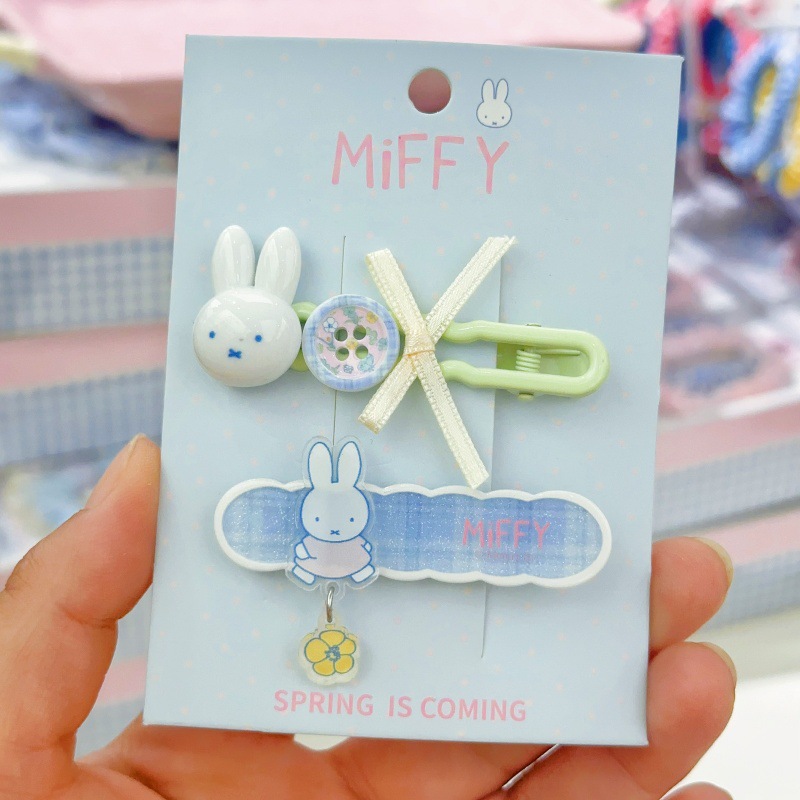 New Miffy rabbit bangs clip si - Hair Bundles review and price