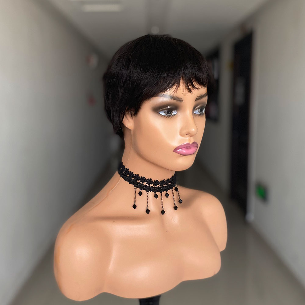 Short Straight Human Hair Wigs - Short Pixie Cut Wig Human Hair Cheap review and price