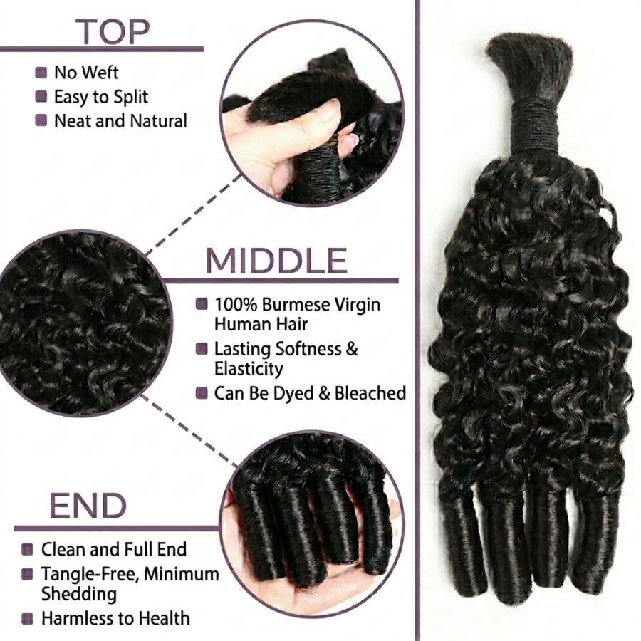 Human Braiding Hair For Boho B - Water Wave Bulk Human Hair For Braiding review and price