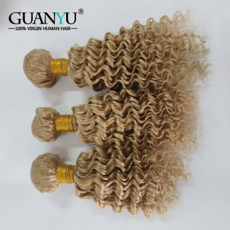 #27 Honey Blonde Deep Wave Omb - Deep Wave 3 Bundles With Closure review and price