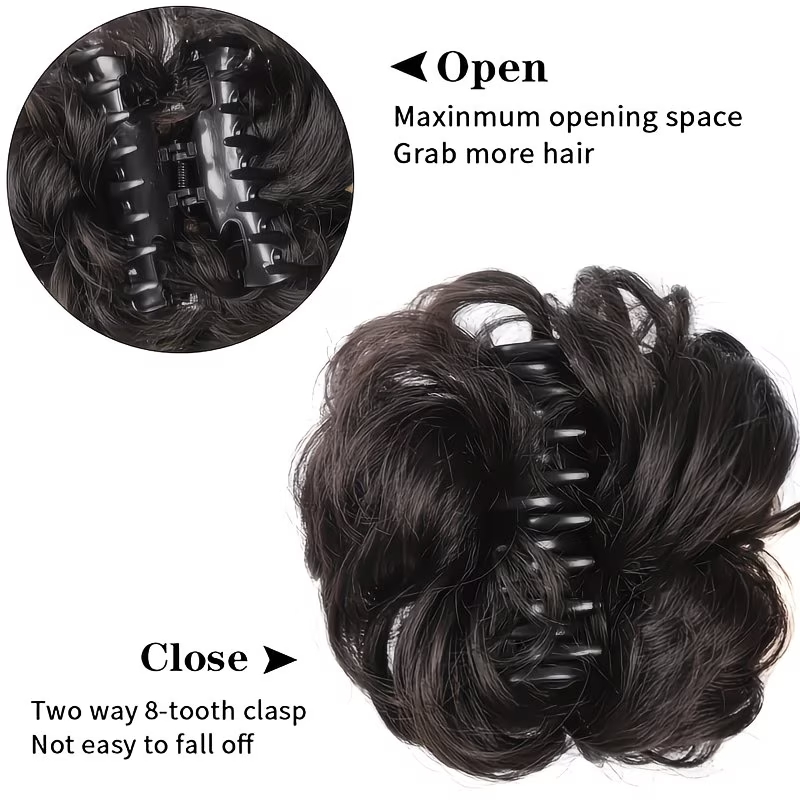 Synthetic Messy Bun Short Curl - Claw Clip Messy Bun Hair Piece review and price