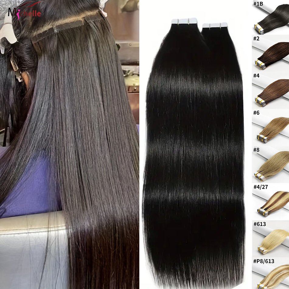 Tape in Hair Extensions Straig - Invisible Tape In Extensions Real Hair review and price