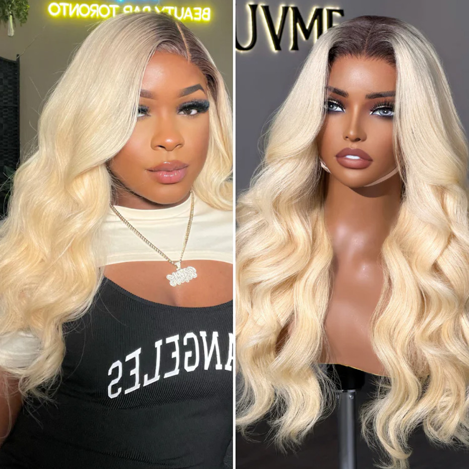 1B 613 Blonde Ombre Human Hair - 613 Blonde Body Wave Lace Front Wig review and price