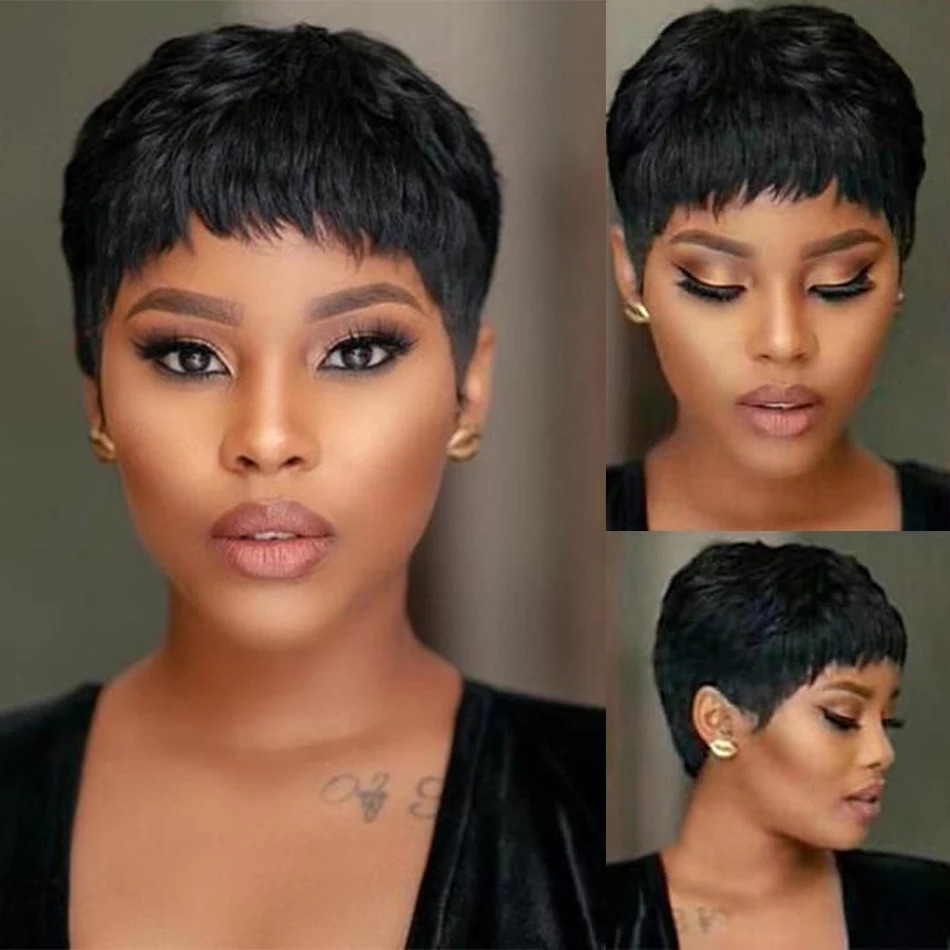 Short Straight Bob Wig Pixie C - Short Pixie Cut Wig Human Hair Cheap review and price