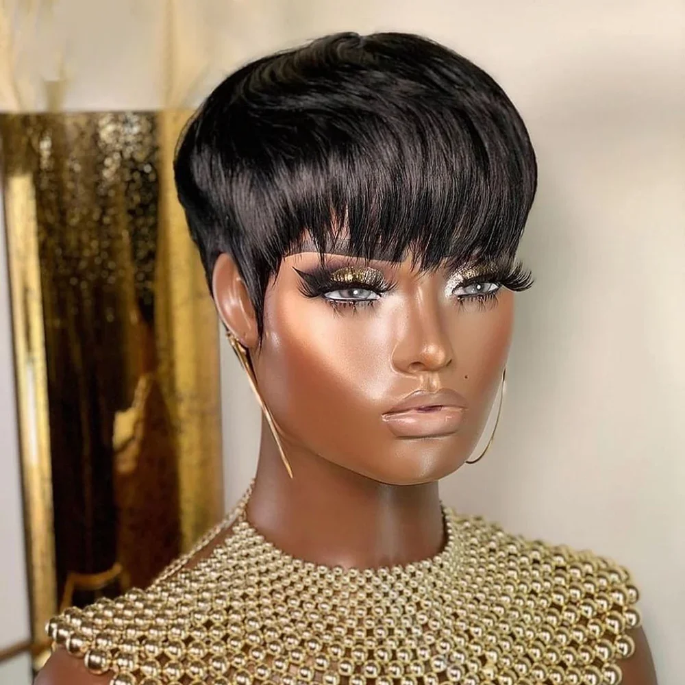 Short Straight Bob Wig Pixie C - Short Pixie Cut Wig Human Hair Cheap review and price