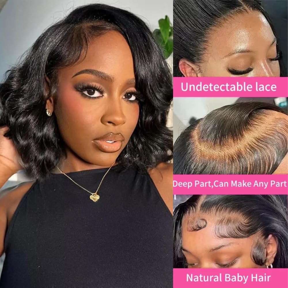 Short Bob Human Hair Body Wave - Glueless Wear And Go Human Hair Wig review and price