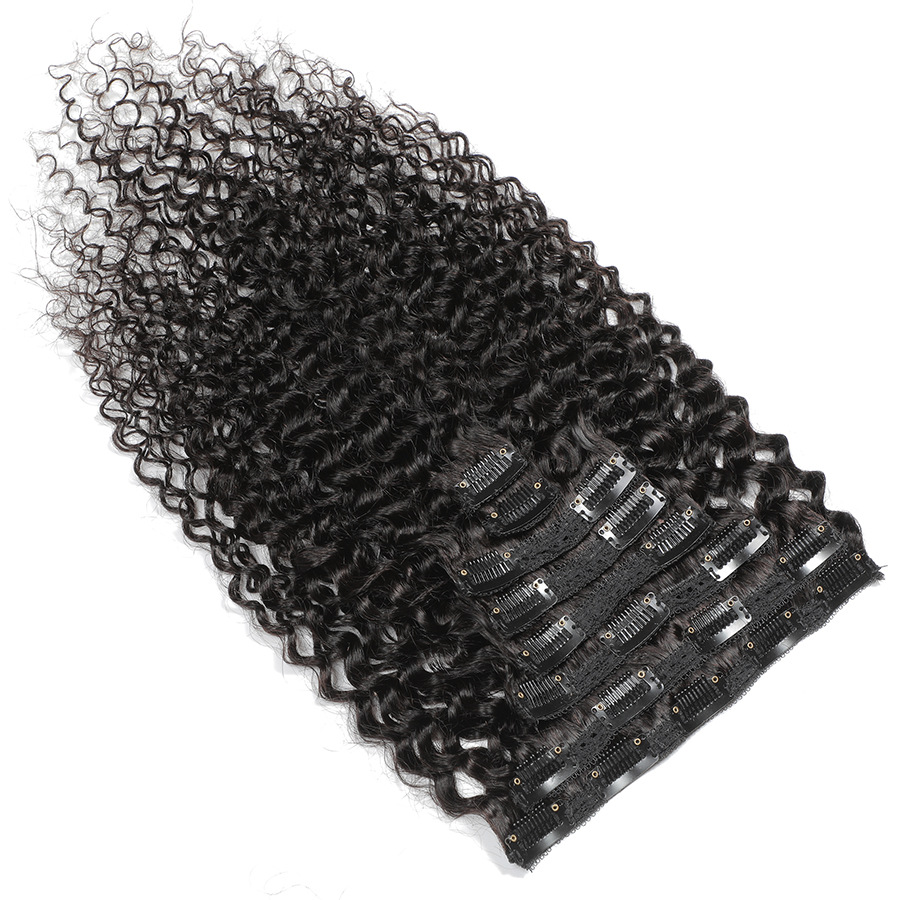 Newmi Kinky Curly Clip in Hair - Seamless Clip In Hair Extensions Human Hair review and price