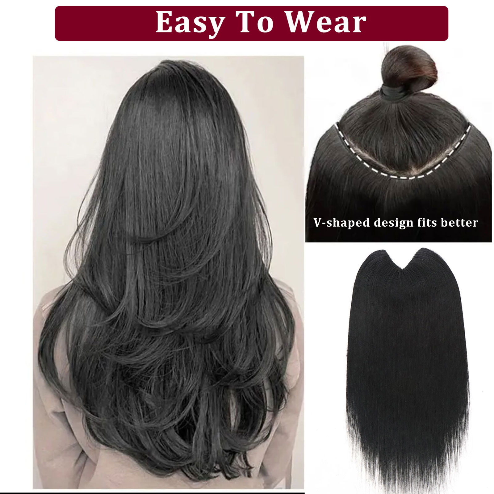 V Shape Clip In Human Hair Ext - Seamless Clip In Hair Extensions Human Hair review and price