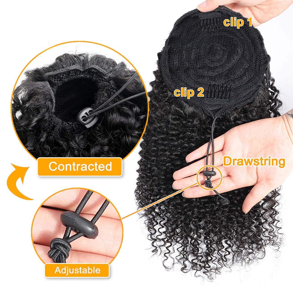Ponytail Human Hair Afro Kinky - Seamless Clip In Hair Extensions Human Hair review and price
