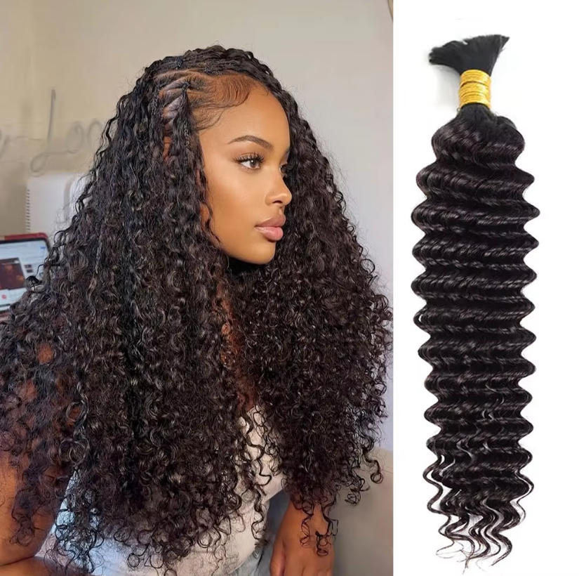 Loose Bulk Human Hair Deep Wat - Water Wave Bulk Human Hair For Braiding review and price
