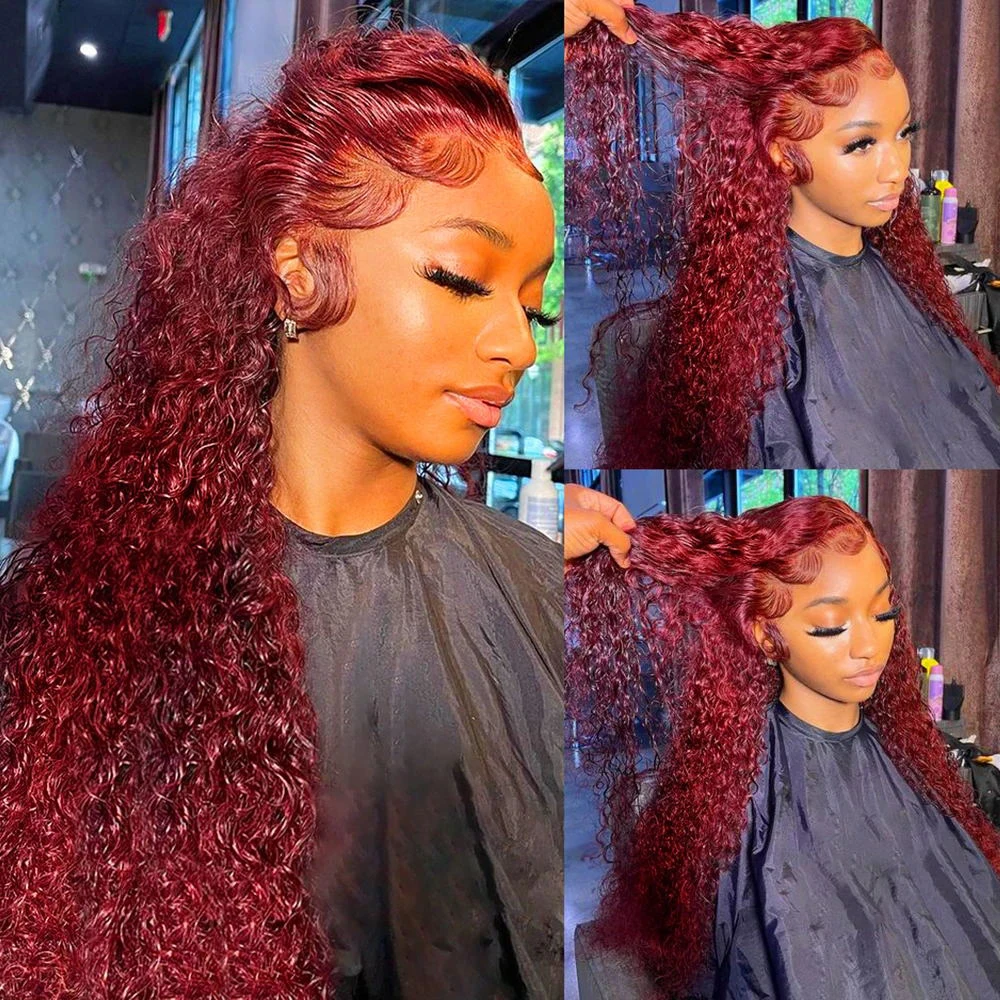 99J Burgundy Colored Deep Wave - Lace Front Wigs review and price