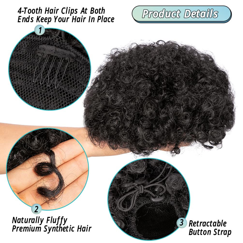 6Inch Afro Puff Drawstring Pon - Drawstring Afro Curly Puff Ponytail review and price