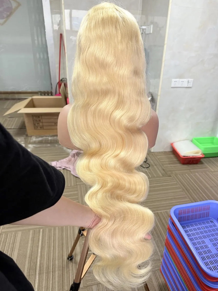 613 Honey Blonde Colored 40 In - 613 Blonde Body Wave Lace Front Wig review and price