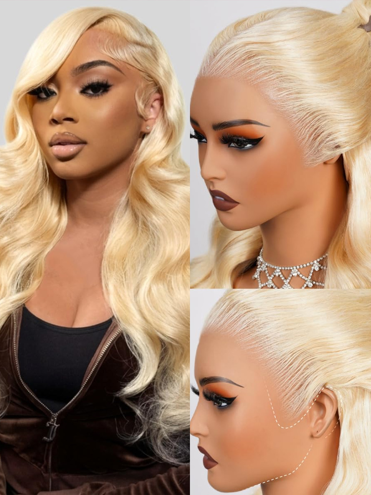 613 Honey Blonde Colored 40 In - 613 Blonde Body Wave Lace Front Wig review and price