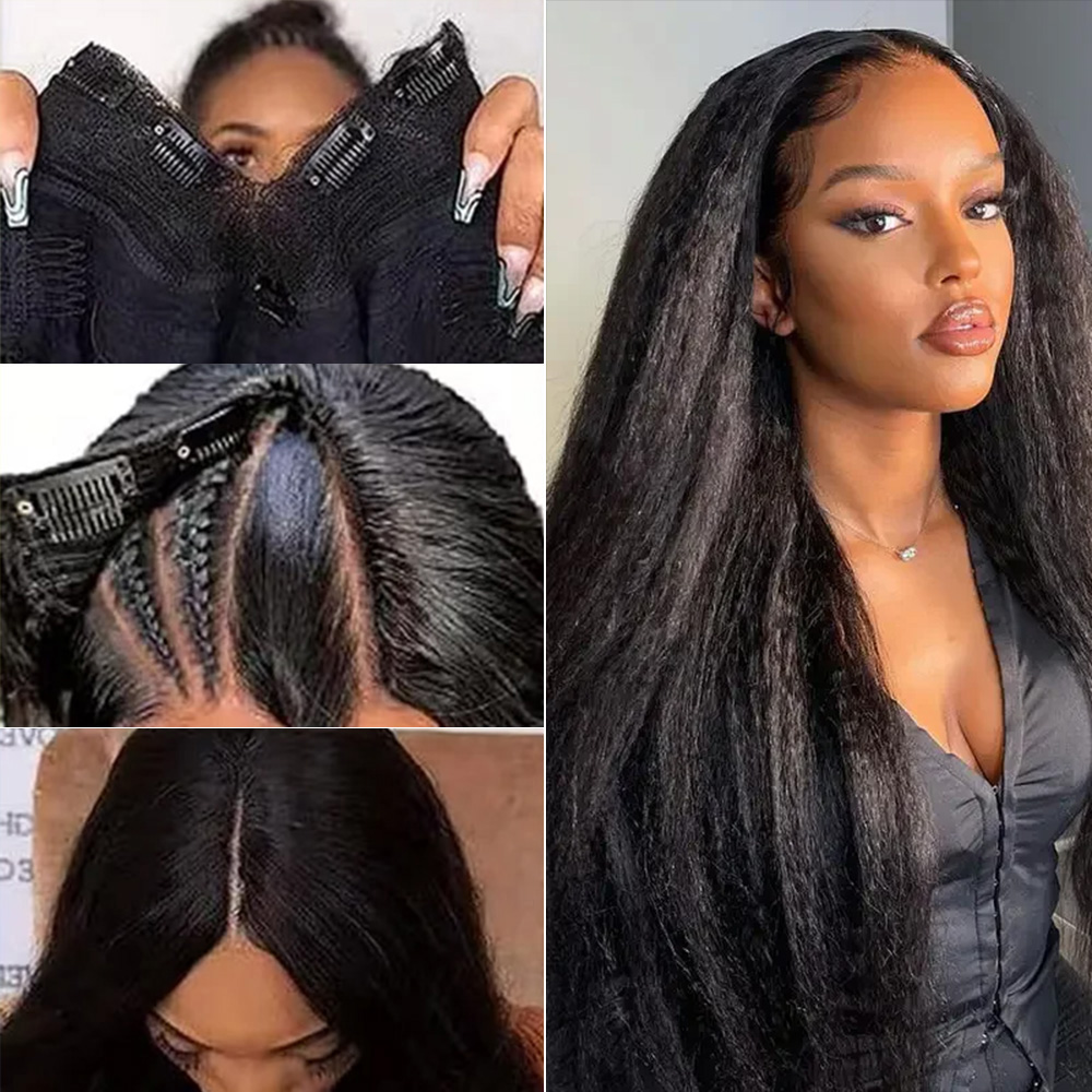 Kinky Yaki Straight Human Hair - Glueless Wear And Go Human Hair Wig review and price