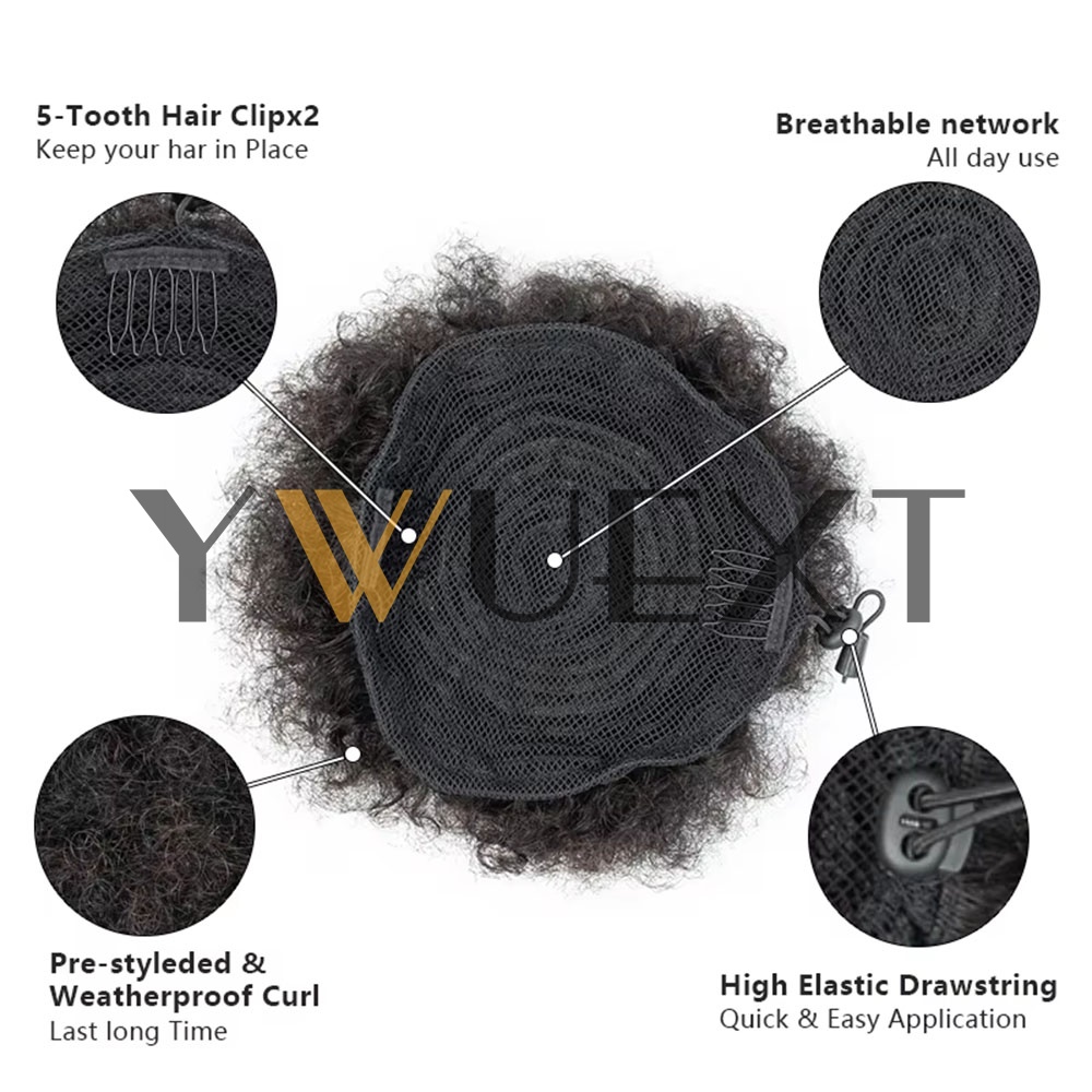 Afro Puff Ponytail 4-6 Inch Hu - Drawstring Afro Curly Puff Ponytail review and price