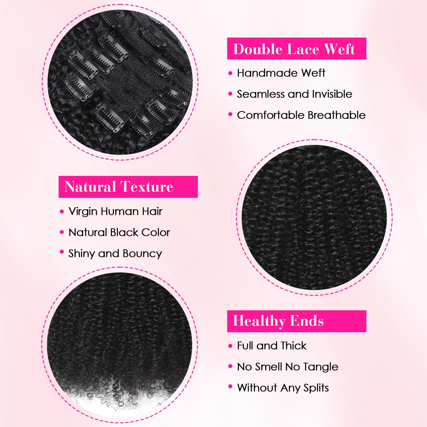Afro Curly Clip-In Human Remy  - Seamless Clip In Hair Extensions Human Hair review and price