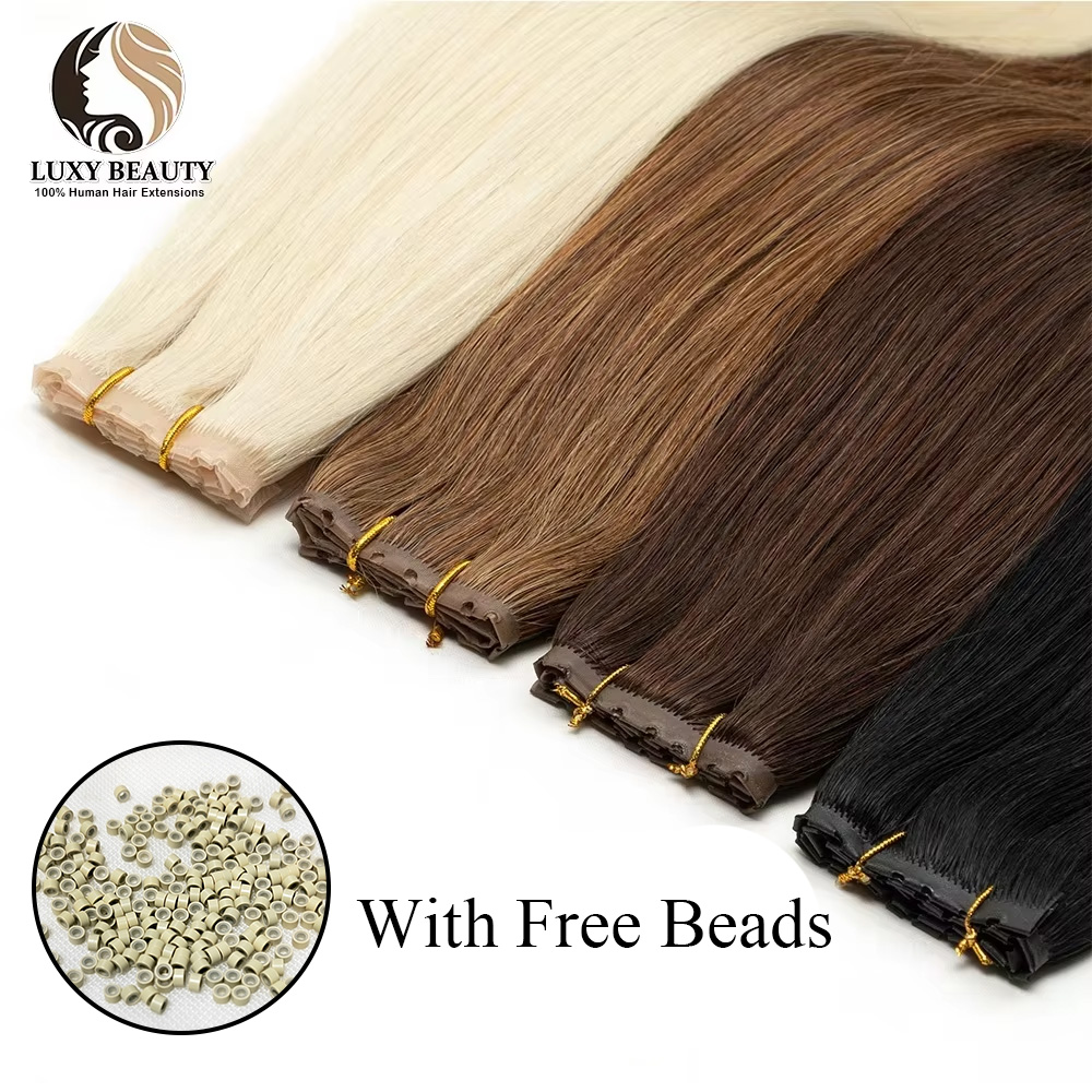 Blonde injected Hole Weft Huma - Invisible Tape In Extensions Real Hair review and price