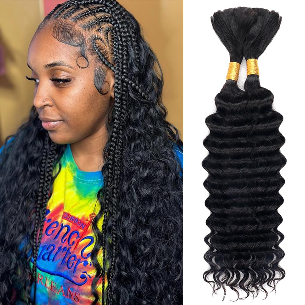 Deep Water Wave No Weft Virgin - Water Wave Bulk Human Hair For Braiding review and price