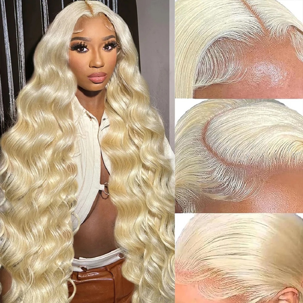 46 Inch HD Blonde 13x4 Lace Fr - 613 Blonde Body Wave Lace Front Wig review and price