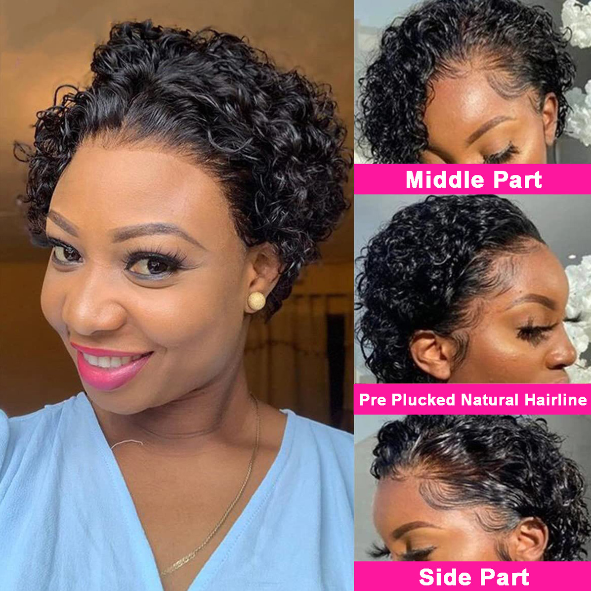 Pixie Cut Wigs 13x4 Pixie Curl - Short Pixie Cut Wig Human Hair Cheap review and price