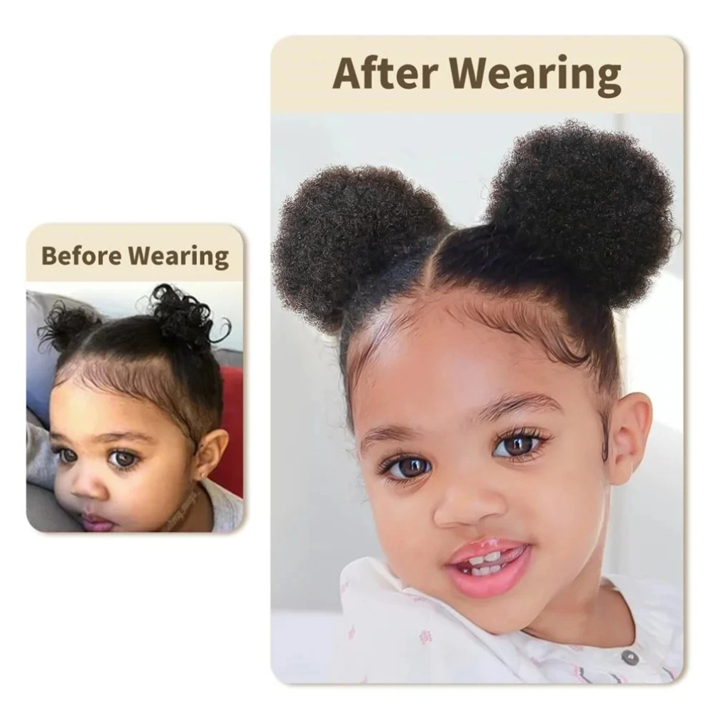 1PC/Pack Kids Hair Puff Natura - Drawstring Afro Curly Puff Ponytail review and price
