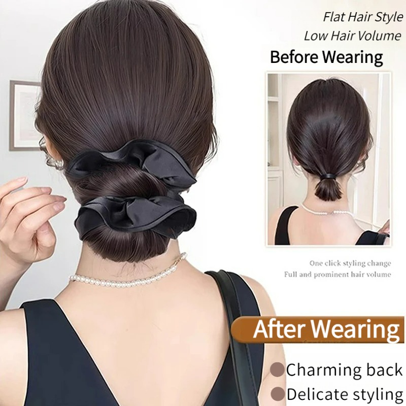 New Synthetic Satin Hair Tie C - Claw Clip Messy Bun Hair Piece review and price