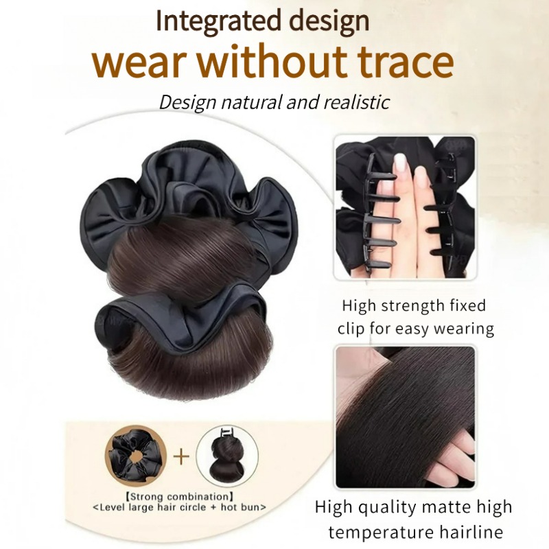 New Synthetic Satin Hair Tie C - Claw Clip Messy Bun Hair Piece review and price