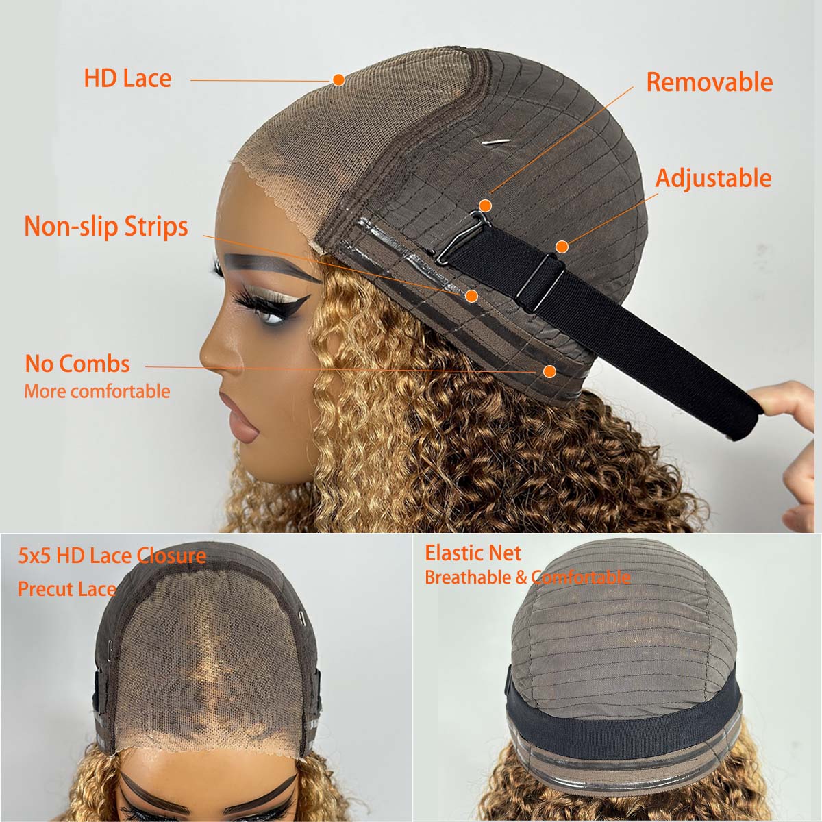 Wear & Go Wig P427 Honey Blond - Glueless Wear And Go Human Hair Wig review and price