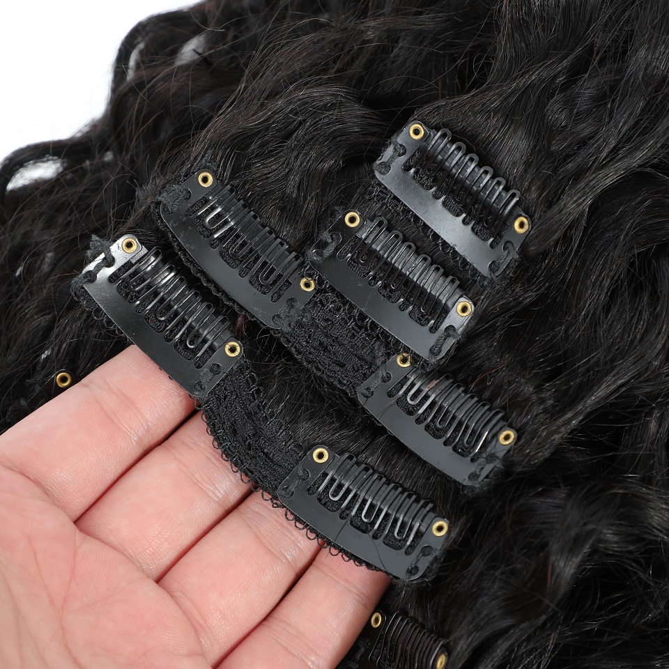 Water Wave Clip In Hair Extens - Seamless Clip In Hair Extensions Human Hair review and price